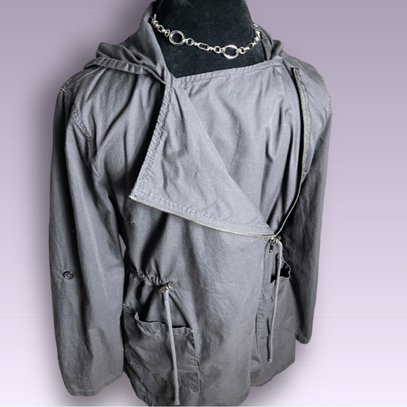 SUPPLIES by Unionbay Lightweight Grey Moto Jacket Convertible Sleeve Size Large - Picture 5 of 14